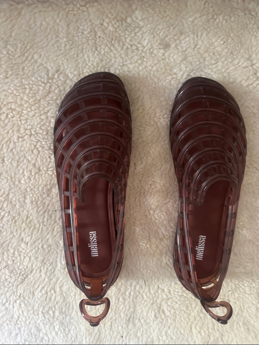 Melissa Women's Woven Jelly Flats in Burgundy/Mauve/Brown
